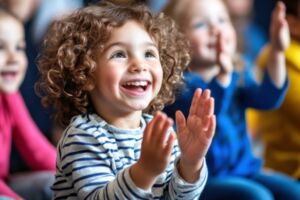 Kinder suchen bunte Ostereier